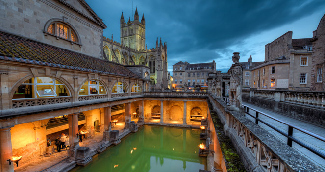 post-processing HDR picture of roman baths in Bath